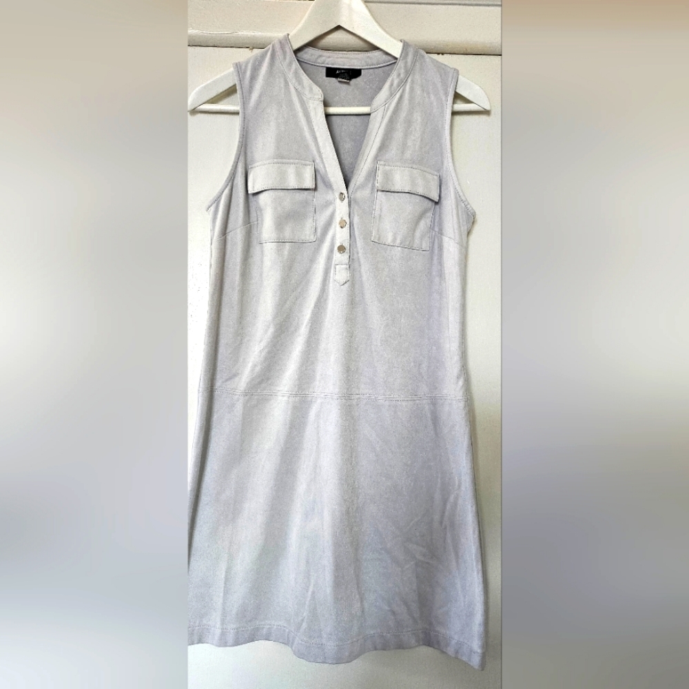 ALFANI - Faux Suede Gray Dress - Size 2 Petite
